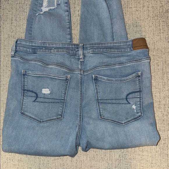 Light Blue Distressed Women Jeans - Picture 3 of 4